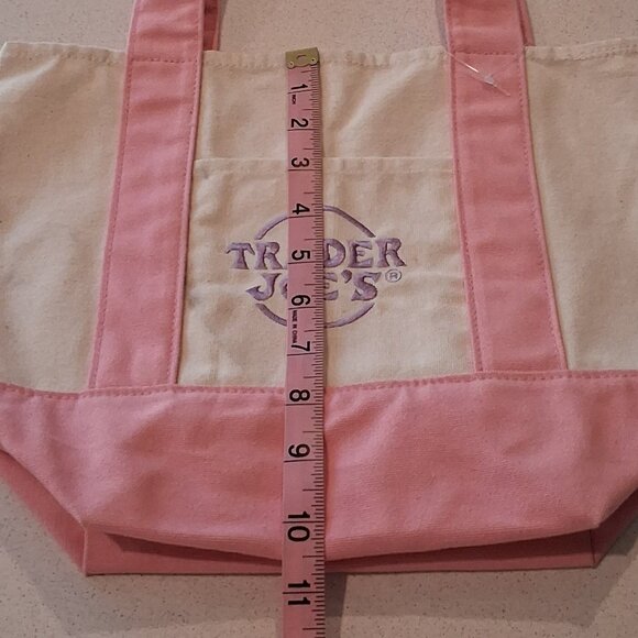 Trader Joe's Pink Pastel Mini Canvas Tote Bag - Picture 10 of 15
